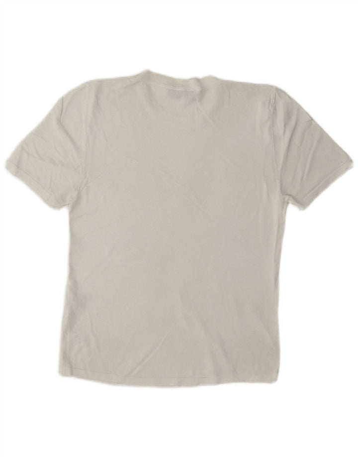 Camiseta feminina Zara UK 12 viscose branca média