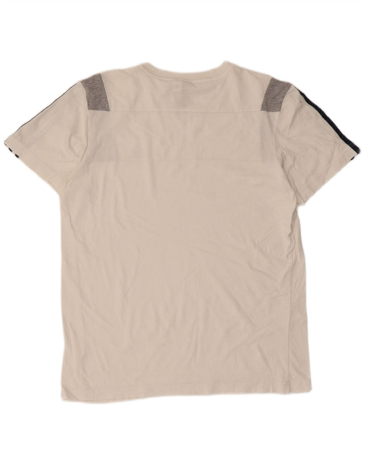 Camiseta masculina Adidas Top médio branco colorblock algodão
