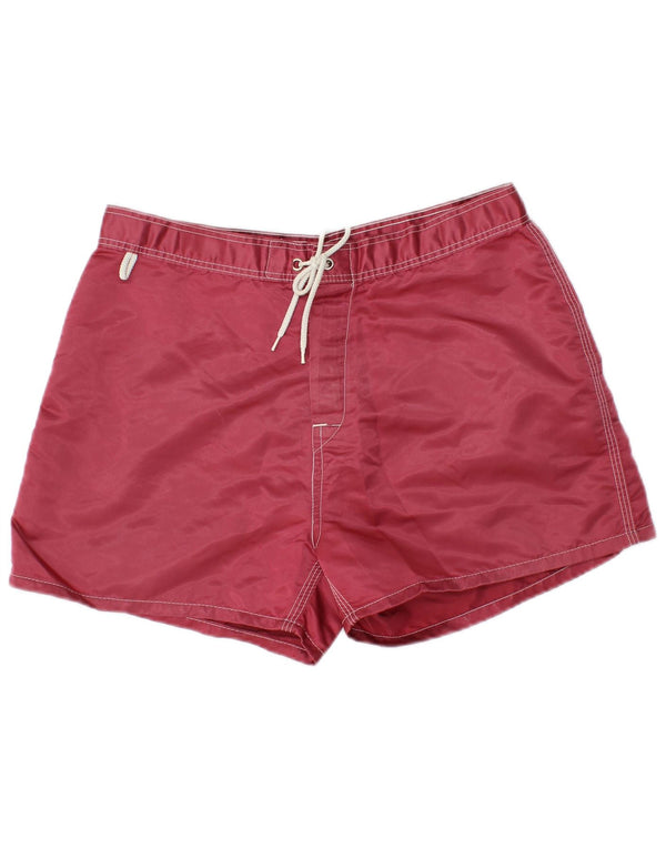 Sundek Mens Natação Shorts Médio Borgonha Listrado Nylon
