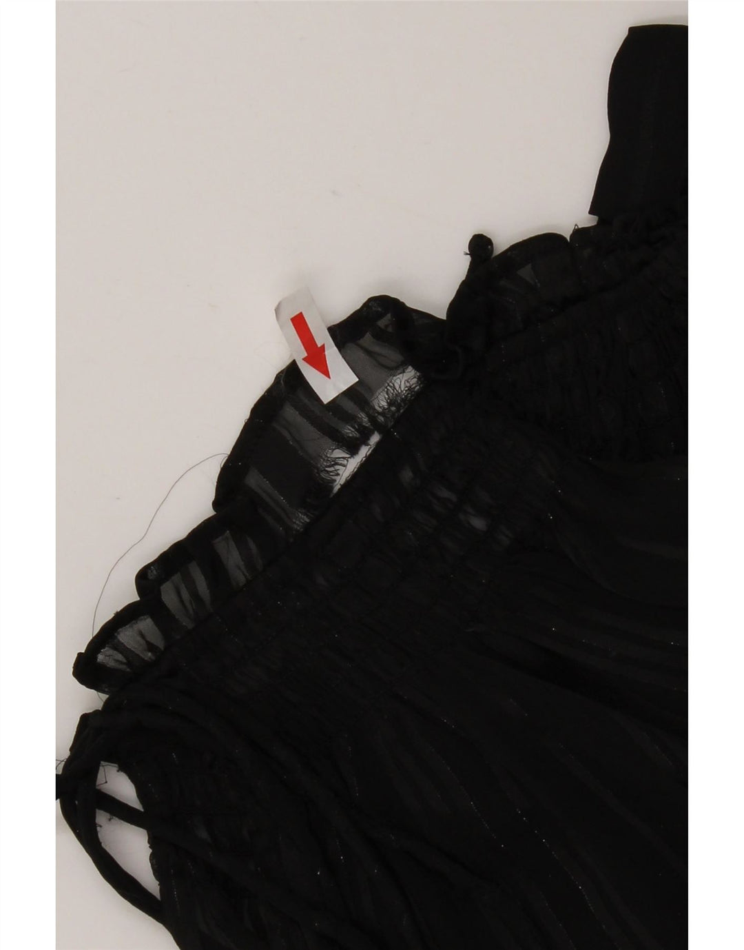 Marks & Spencer Top feminino de manga comprida grande transparente Reino Unido 6 XS preto