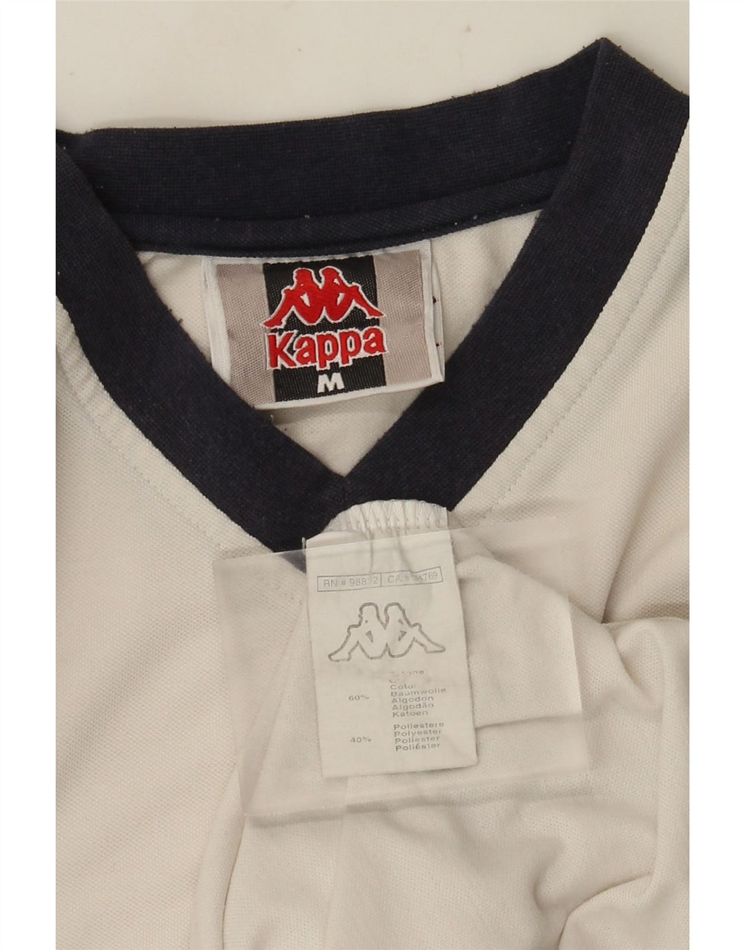 Camiseta masculina Kappa Top médio branco colorblock algodão