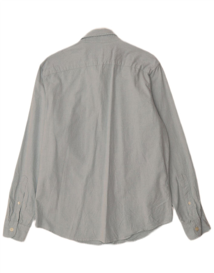 Camisa elástica masculina Abercrombie & Fitch grande algodão azul