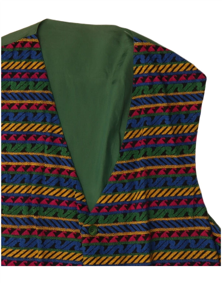 Colete Vintage Masculino XL Multicolorido Geométrico