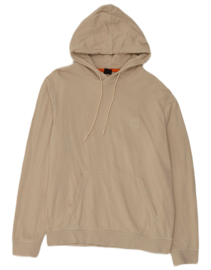 Hugo Boss Mens Hoodie Jumper Médio Algodão Bege