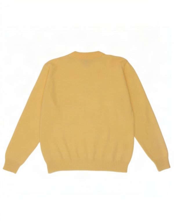 Suéter feminino Snatch com gola redonda UK 14 acrílico amarelo médio