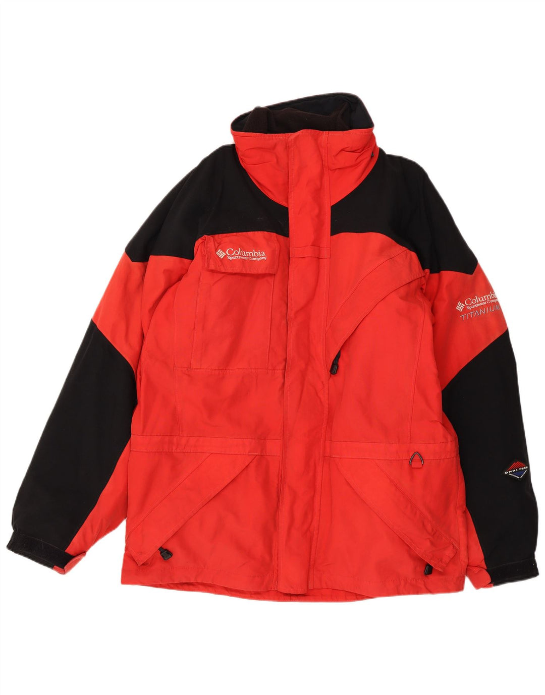 Columbia Mens Graphic Ski Jacket UK 40 Grande Poliéster Colorblock Vermelho
