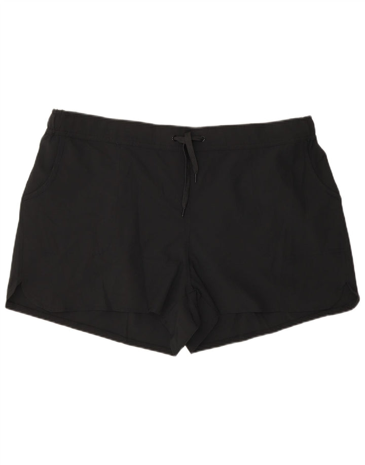 Shorts esportivos femininos Mountain Warehouse UK 18 XL poliéster preto