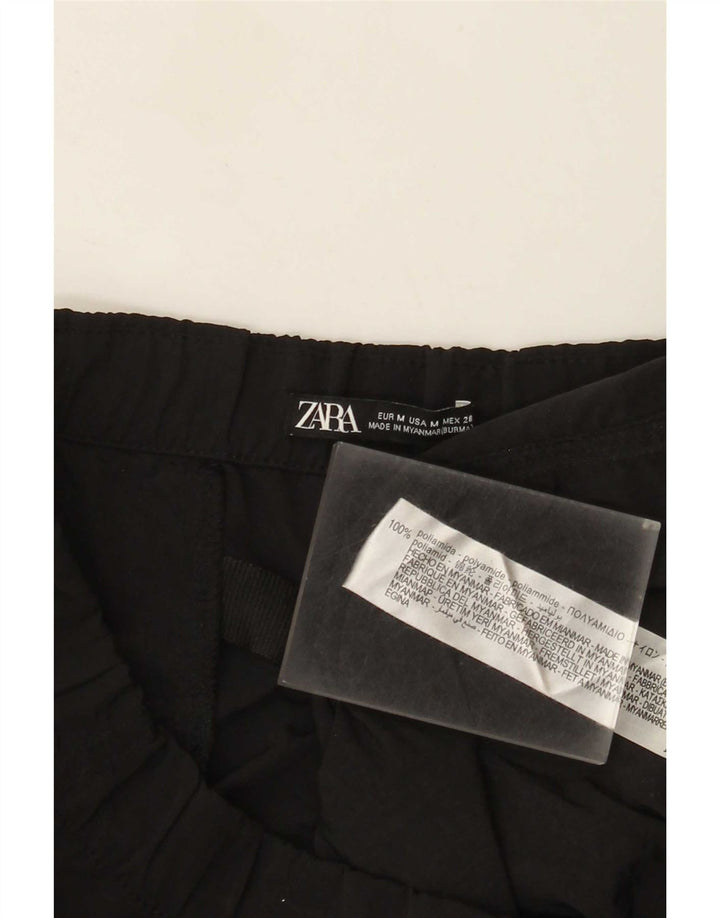 Calça cargo feminina Zara Loose Fit médio W30 L31 preta poliamida