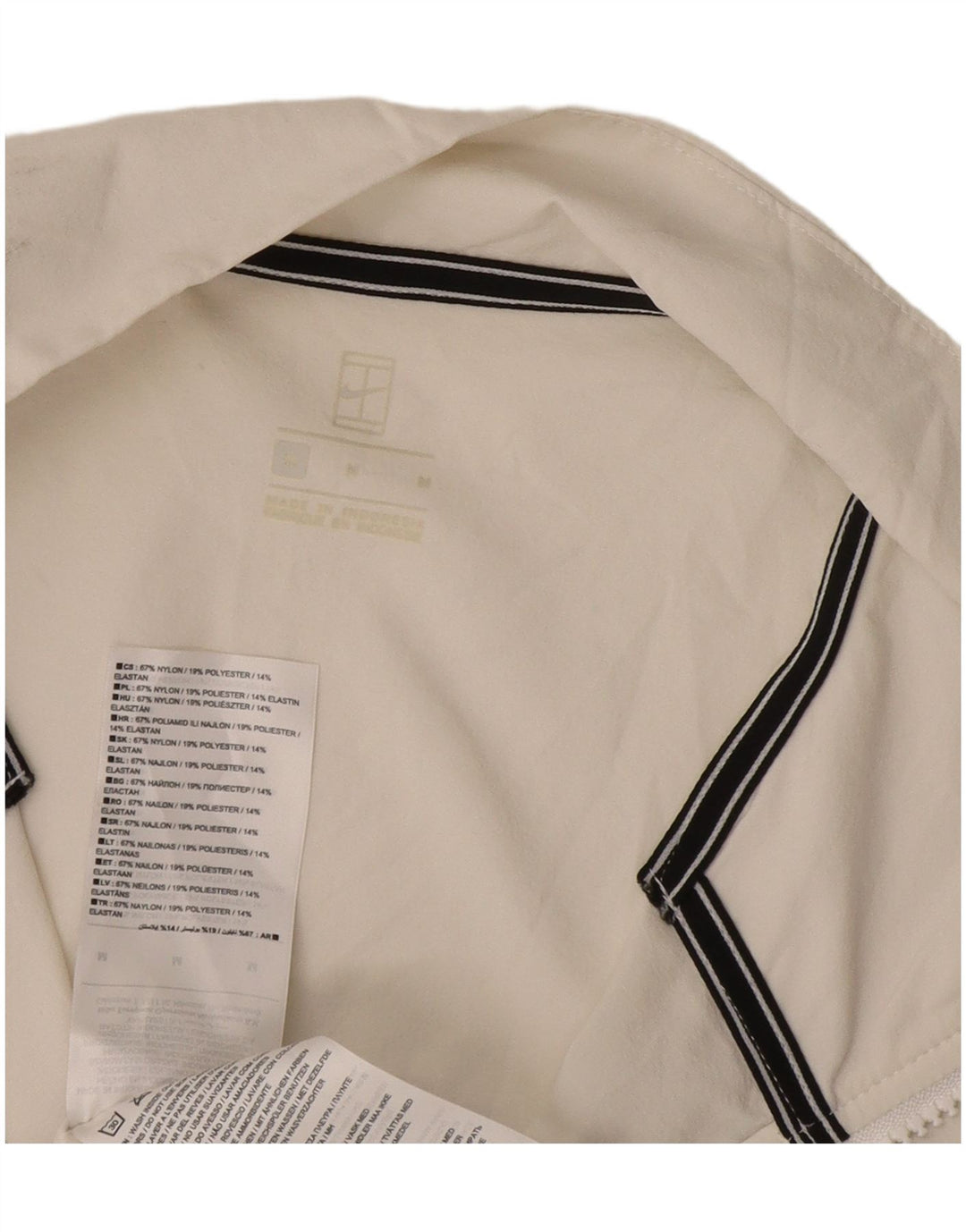 Nike Mens Zip Neck Pullover Treino Top Médio Branco Nylon