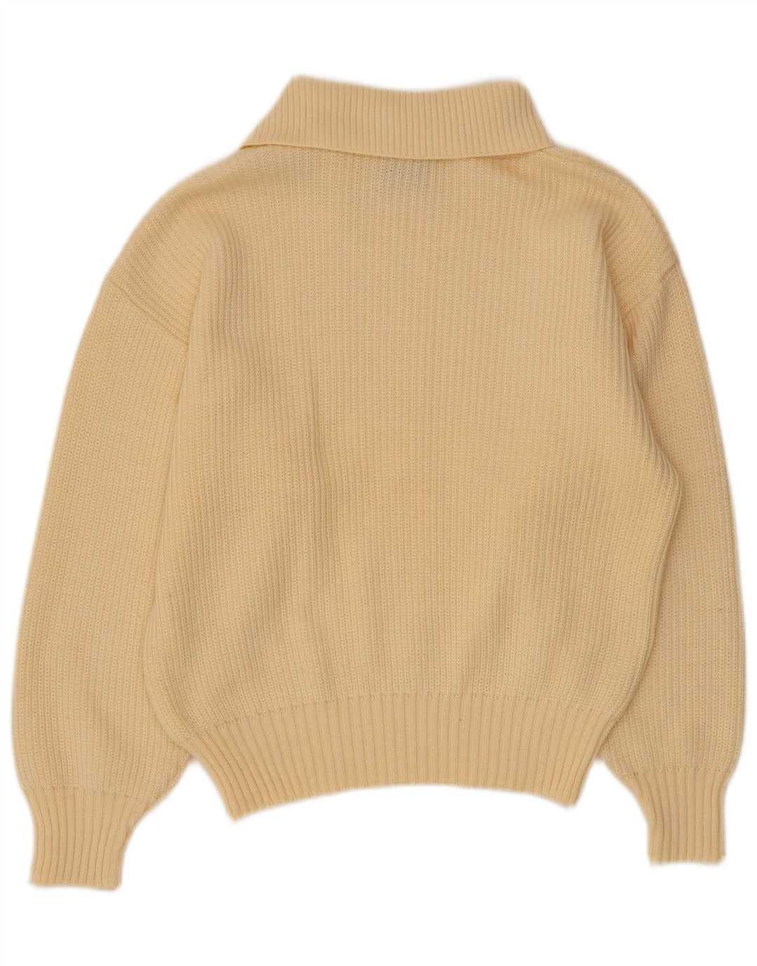 Suéter feminino vintage com gola xale IT 42 acrílico amarelo médio