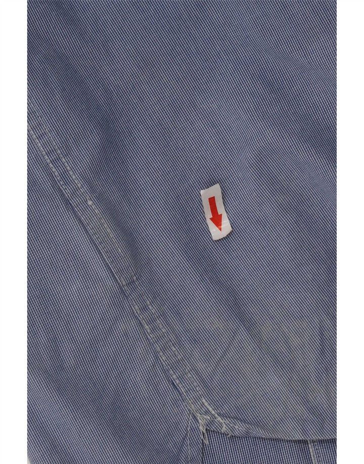 Camisa masculina Superdry algodão risca de giz azul médio