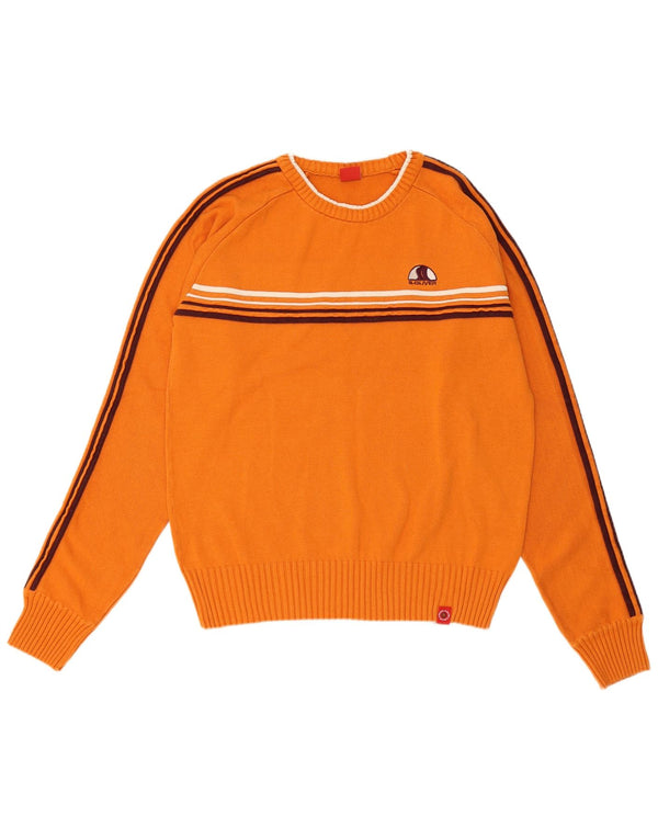 Suéter feminino S.Oliver com gola canoa e algodão listrado laranja UK 18 XL