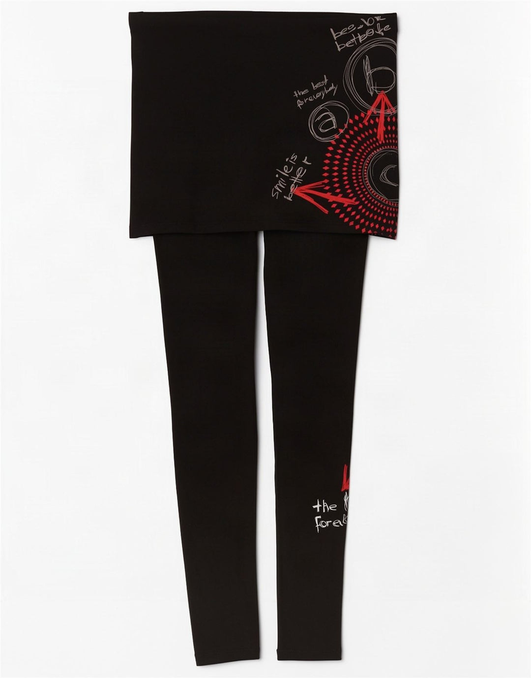 Desigual Leggings Gráficos Femininos UK 10 Pequenos Pretos Geométricos