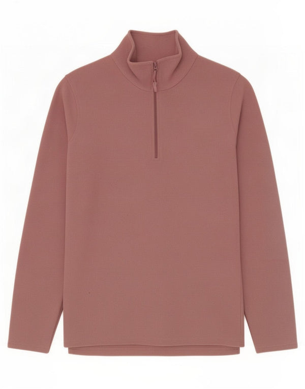 Mountain Warehouse Mens Zip Neck Fleece Jumper Small Pink Polyester
