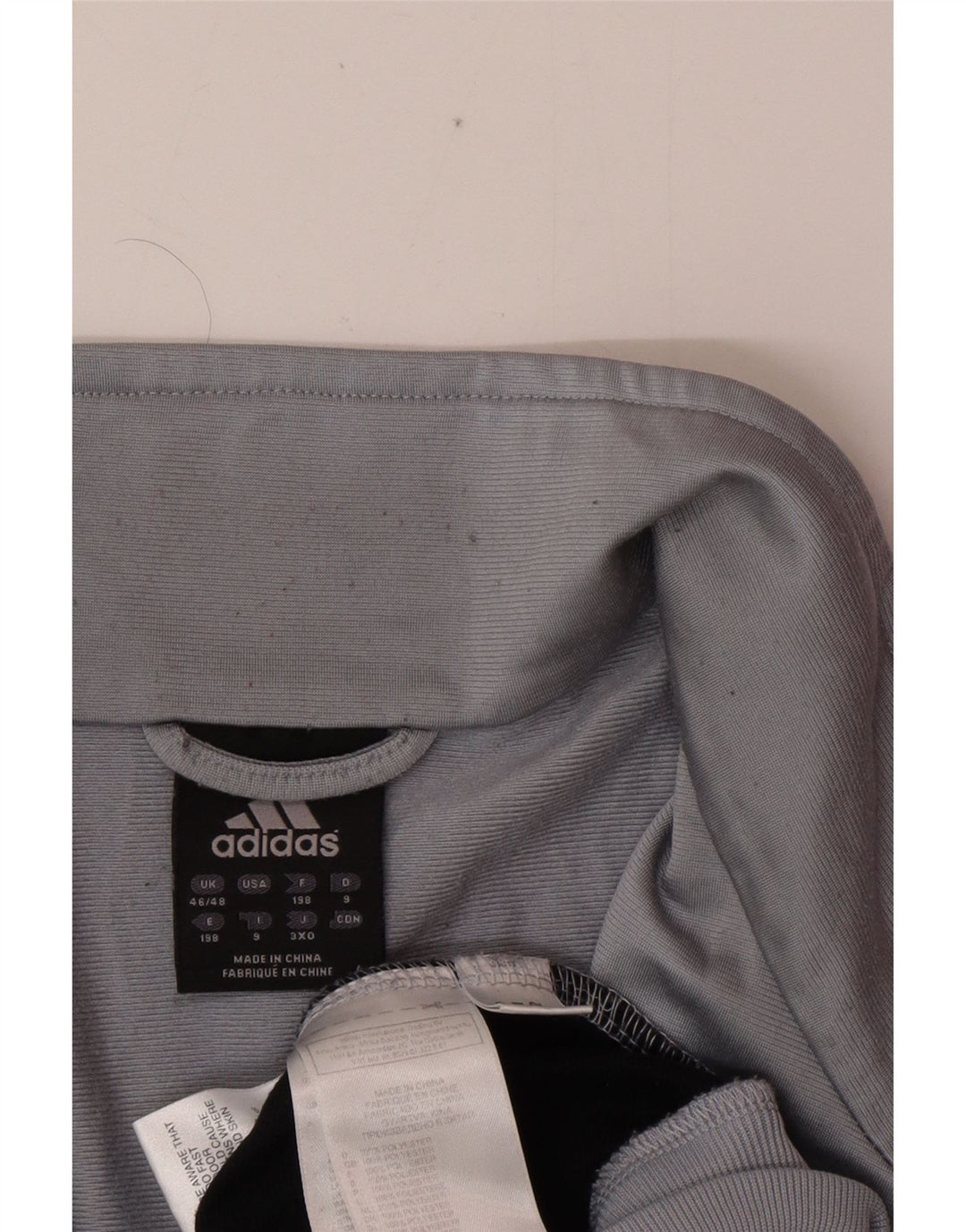 ADIDAS Mens Tracksuit Top Jacket UK 46/48 XL Cinza Poliéster