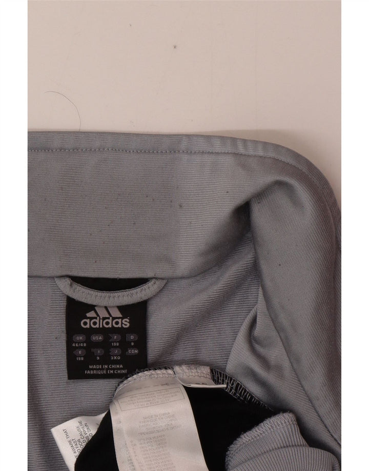 ADIDAS Mens Tracksuit Top Jacket UK 46/48 XL Cinza Poliéster