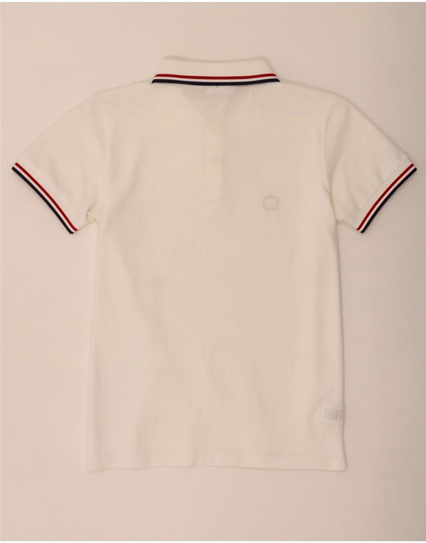 Camisa pólo masculina Pretty Green grande algodão listrado branco