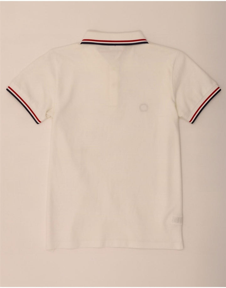 Camisa pólo masculina Pretty Green grande algodão listrado branco