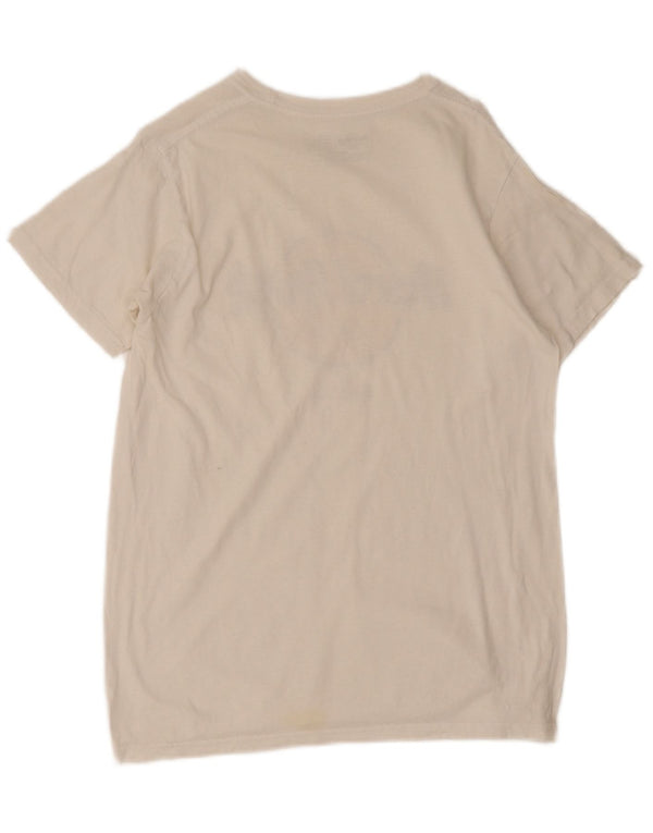 Camiseta masculina Hard Rock Cafe Praha com estampa gráfica pequena de algodão branco