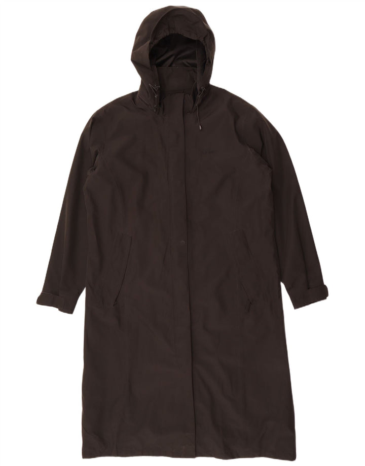Capa de chuva feminina com capuz e espinhel Rohan UK 16 grande poliéster preto