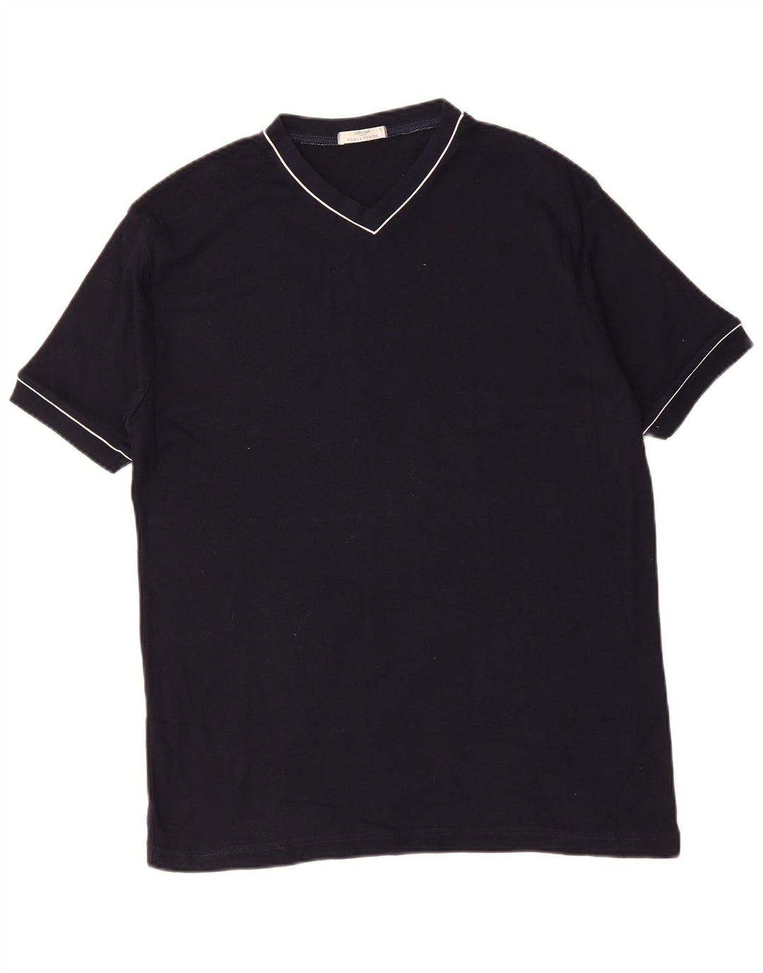 Camiseta masculina MARKS & SPENCER grande algodão azul marinho