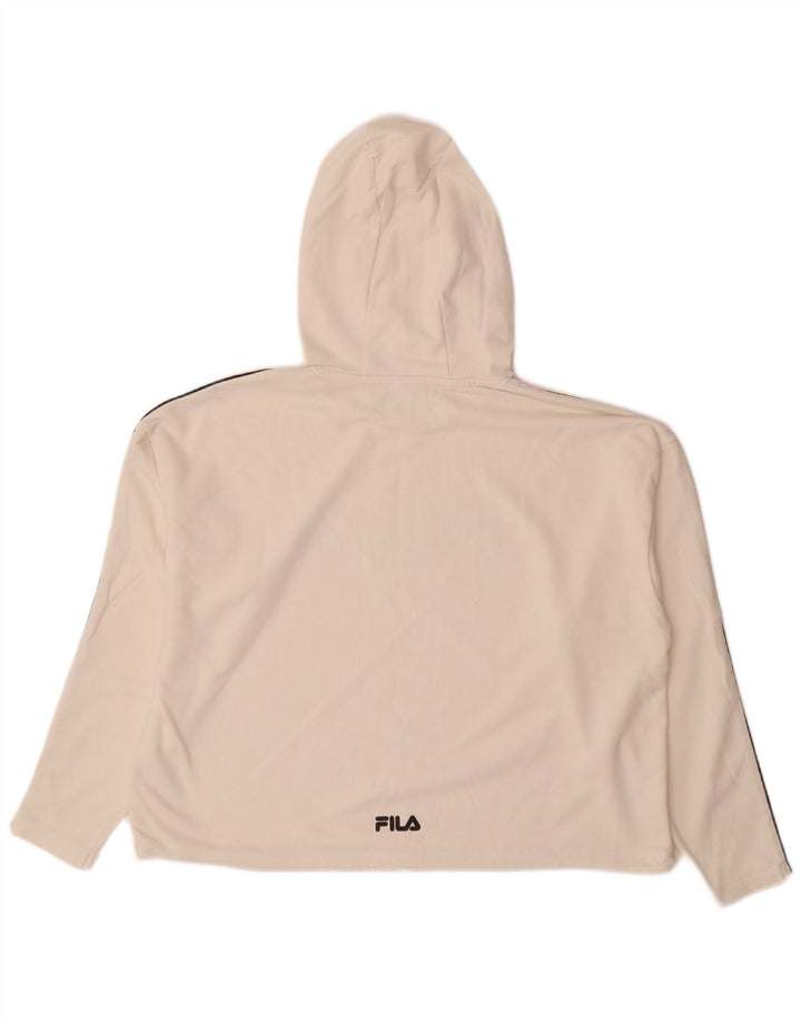 Fila feminino gráfico oversized moletom com capuz UK 14 médio branco colorblock