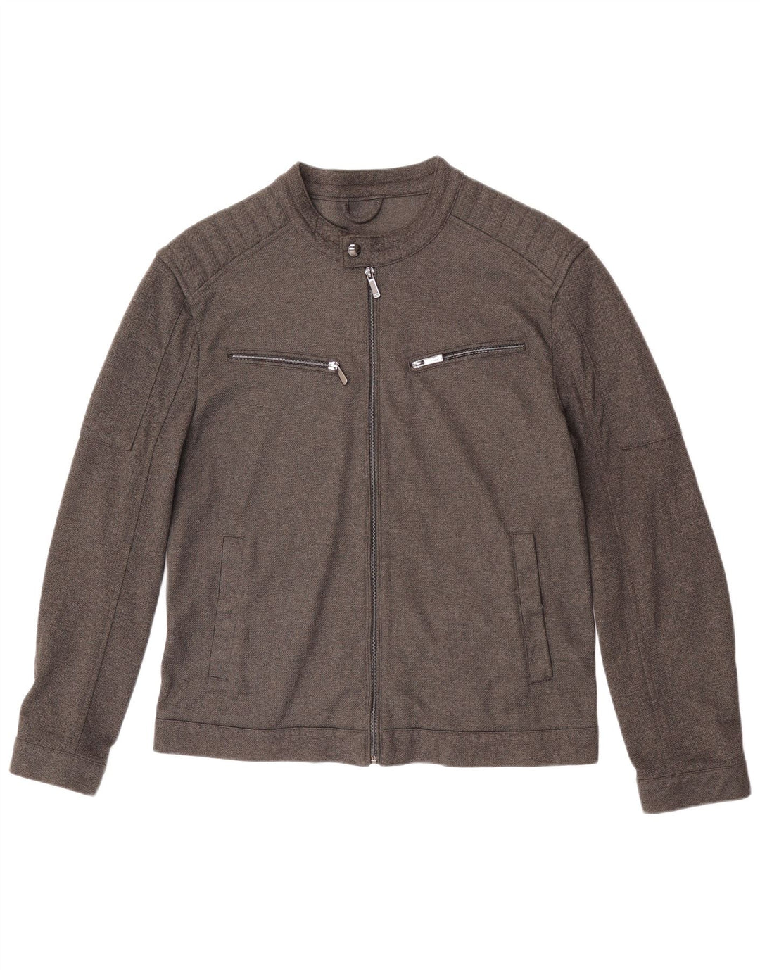 Jaqueta bomber Zara masculina com zíper acolchoado Reino Unido 40 grande cinza