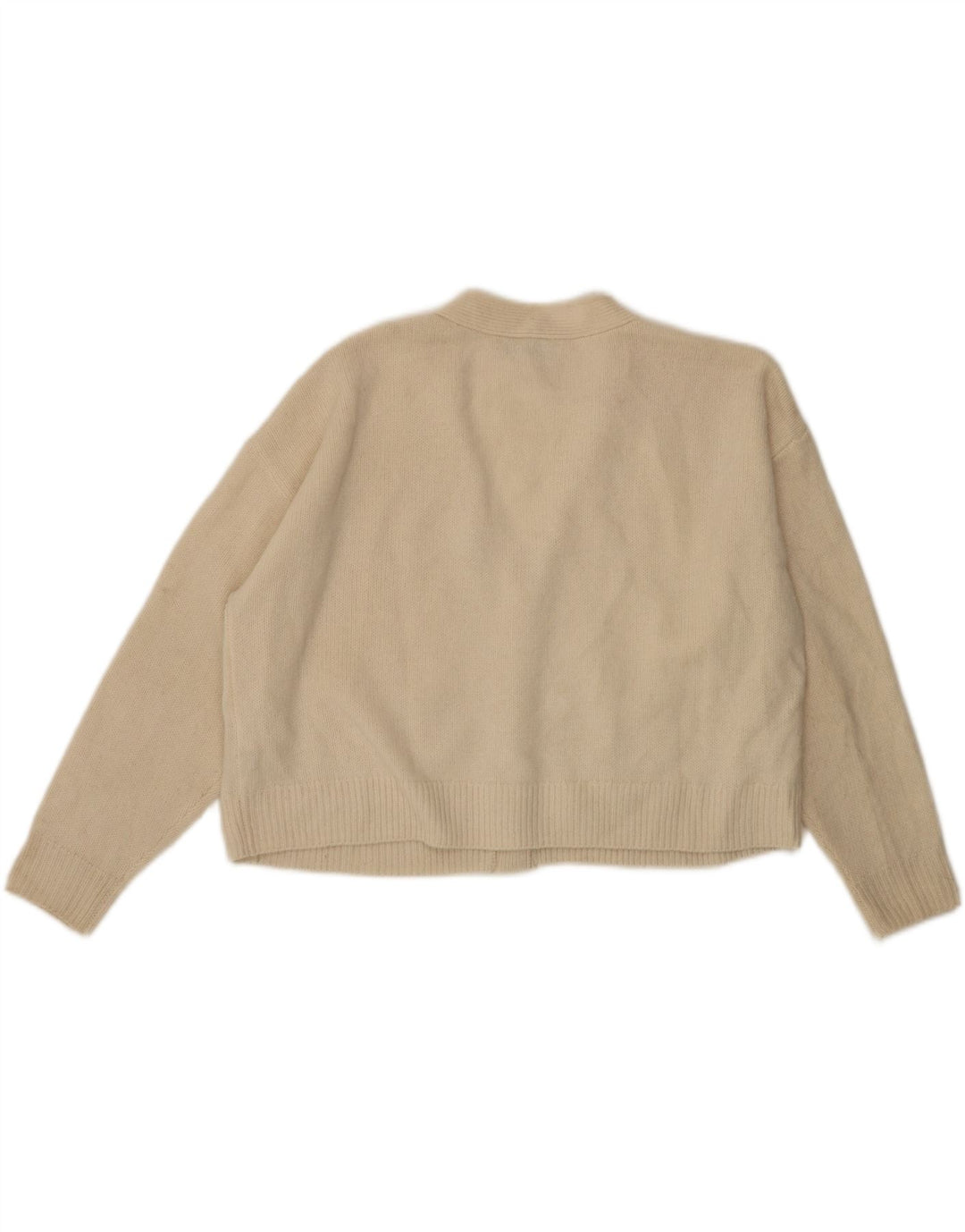 Suéter cardigã feminino Zara crop oversized UK 10 pequeno off white lã