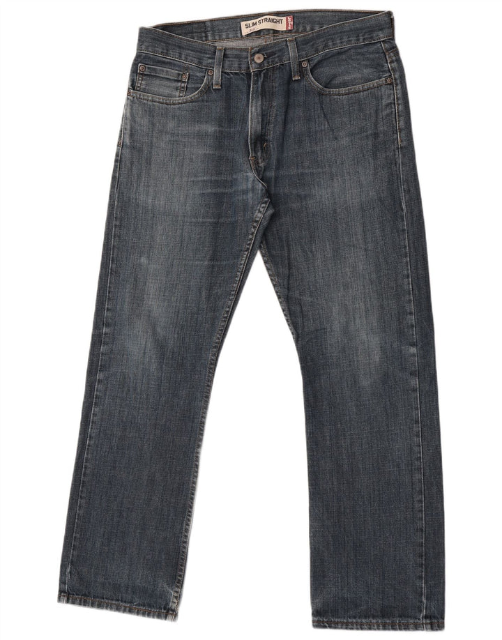 Levi's Masculino 514 Slim Straight Jeans W34 L40 Azul Algodão