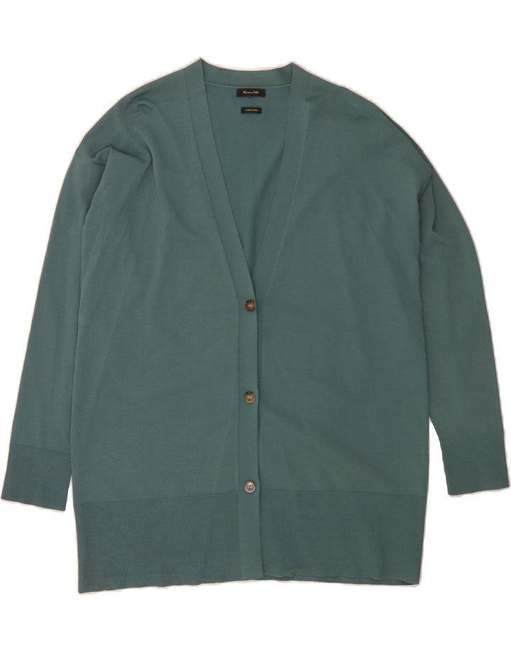 MASSIMO DUTTI Womens Longline Cardigan Sweater UK 18 XL Green Vintage Massimo Dutti and Second-Hand Massimo Dutti from Messina Hembry 