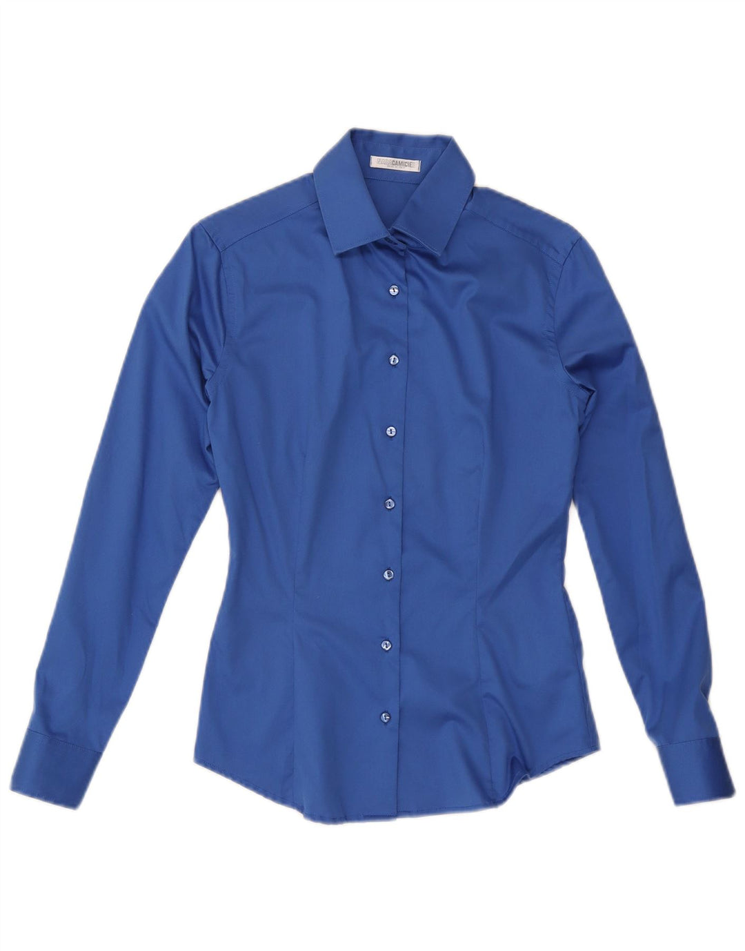 Camisa feminina Naracamicie UK 12 algodão azul médio