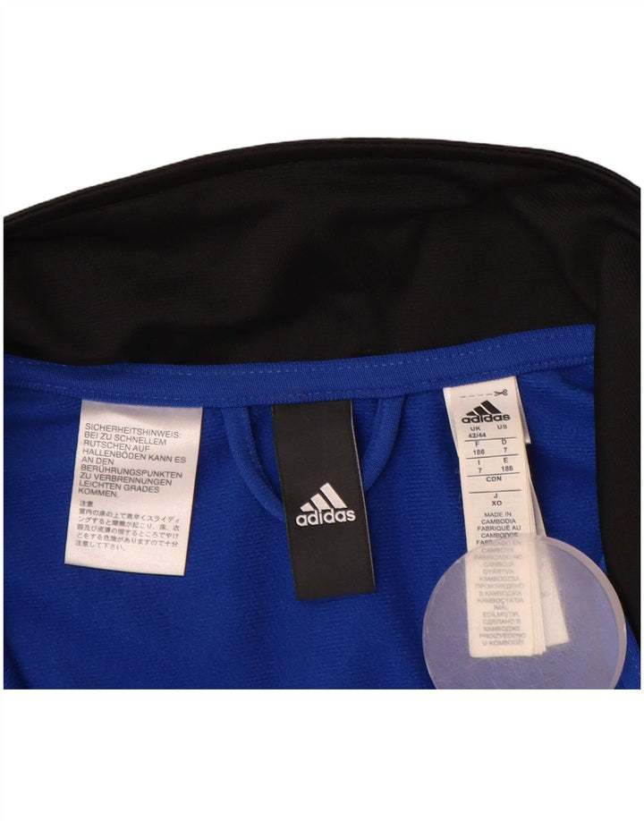 Adidas Mens Tracksuit Top Jacket UK 42/44 Grande Preto Colorblock Poliéster