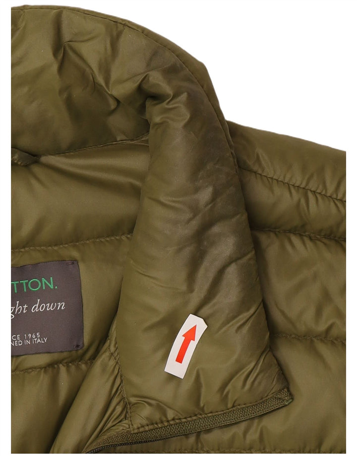 Jaqueta acolchoada feminina Benetton UK 10 pequena verde
