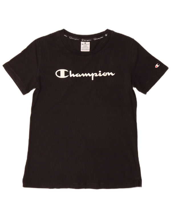 Camiseta feminina estampada Champion UK 14 grande preta