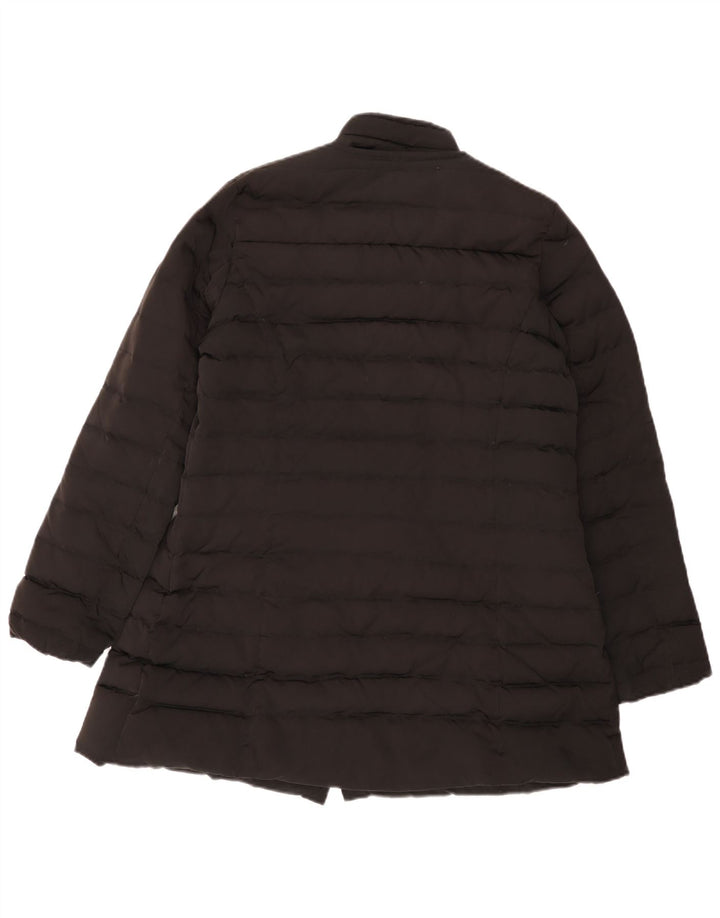 Casaco acolchoado feminino Massimo Dutti UK 16 grande poliéster preto