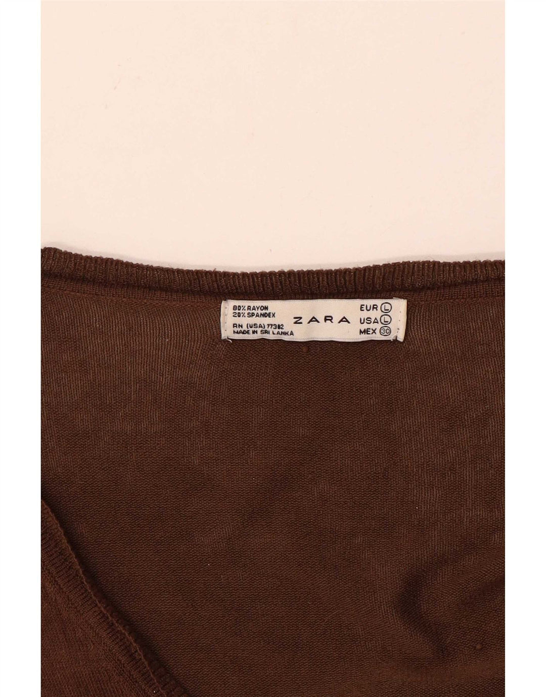 Suéter cardigã feminino Zara Reino Unido 16 grande rayon marrom
