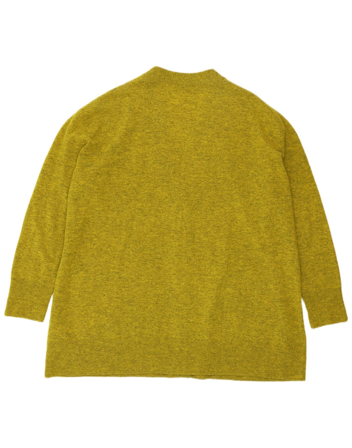 Suéter cardigã feminino COS Longline oversized Reino Unido 14 médio verde manchado