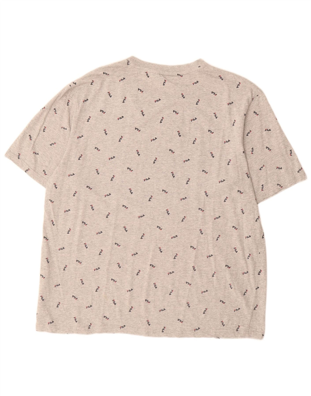 Camiseta masculina Fila Graphic Top XL algodão manchado cinza