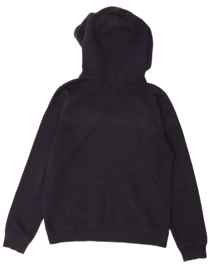 JACK WILLS Suéter feminino com capuz gráfico Reino Unido 12 algodão azul marinho médio