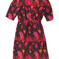 Vestido vintage feminino linha A UK 14 médio floral multicolorido