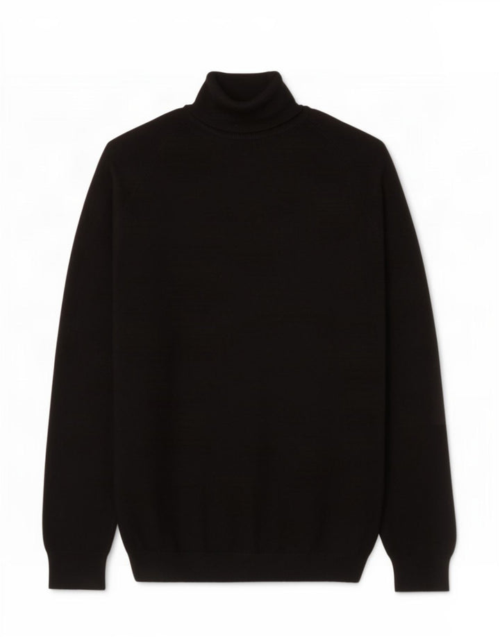 Zara Suéter masculino com gola redonda e viscose preta média