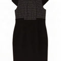 Vestido bainha feminino Marks & Spencer Reino Unido 14 poliéster xadrez preto médio