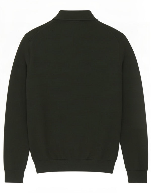 Suéter masculino Zara com gola polo e acrílico verde médio