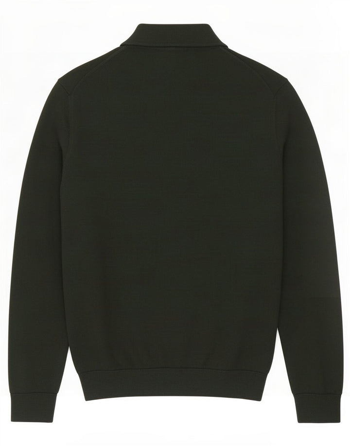 Suéter masculino Zara com gola polo e acrílico verde médio
