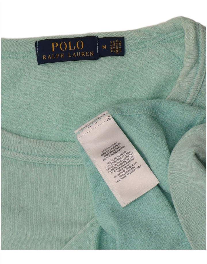 Top masculino Polo Ralph Lauren manga comprida médio turquesa algodão