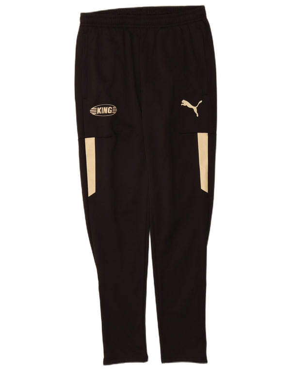 Calça de treino masculina Puma Graphic, pequena, preta, colorida, poliéster