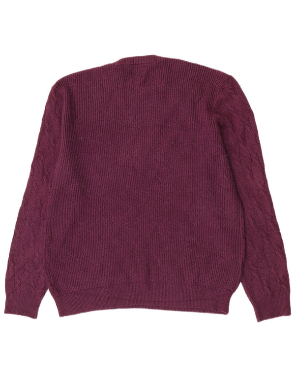 Suéter masculino Marks & Spencer com gola redonda XL poliamida roxa
