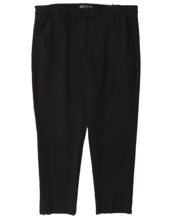 Calça feminina Marks & Spencer Crop Suit Reino Unido 16 Grande W34 L24 Preta