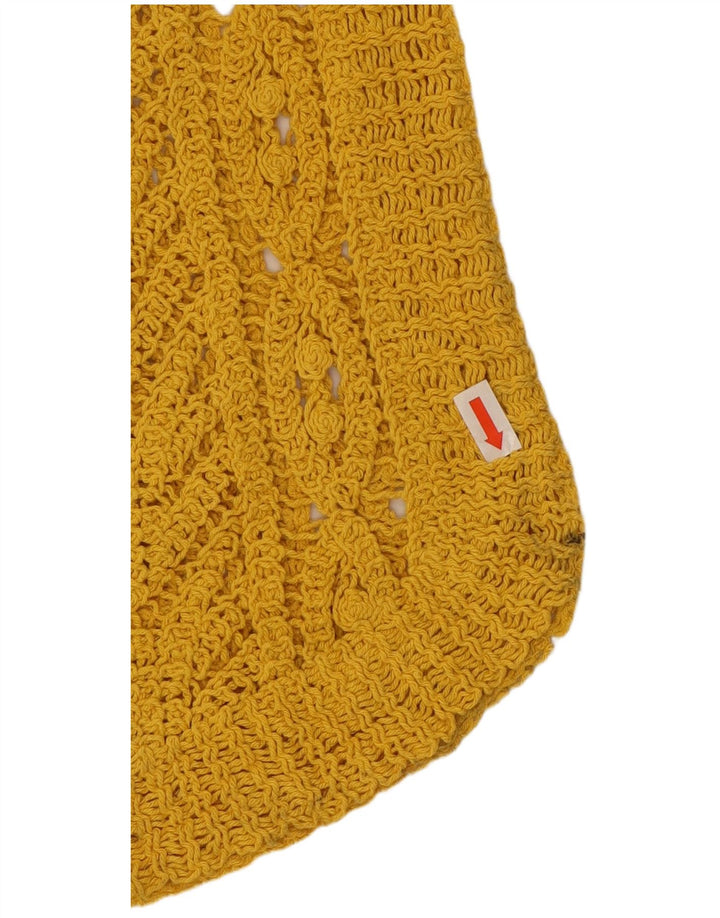Zara Womens Crop Crochet Vest Top Reino Unido 12 Médio Amarelo
