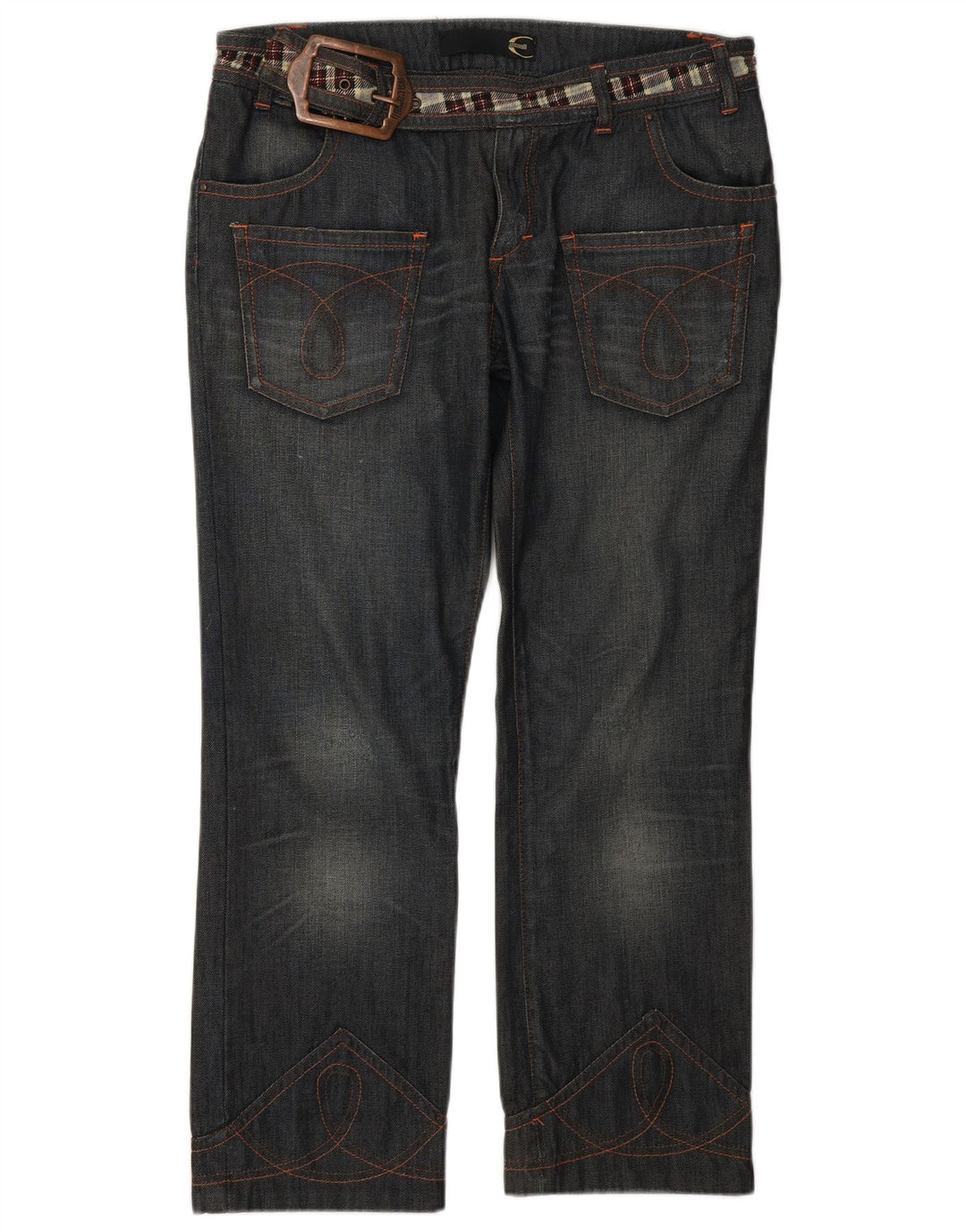 Jeans retos femininos Just Cavalli IT 44 médio W32 L27 azul marinho designer